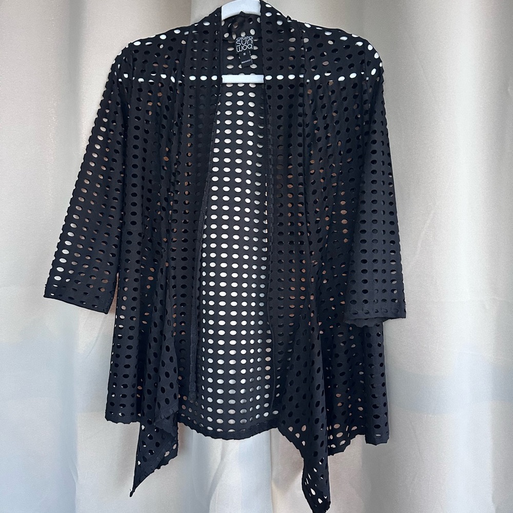 Clara Sunwoo  black Open-Front Cardigan sz M